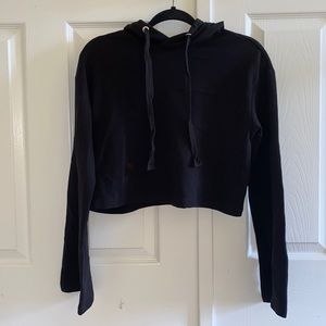 NWOT H&M Black Bell Sleeve Cropped Hoodie